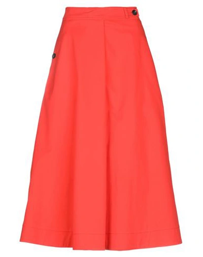 Shop Tela 3/4 Length Skirts In Red