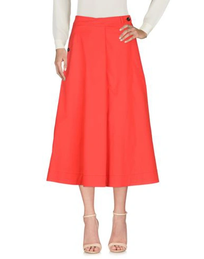 Shop Tela 3/4 Length Skirts In Red