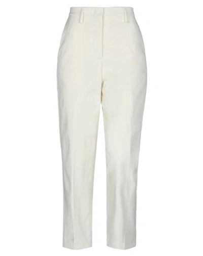 Shop Golden Goose Woman Pants Ivory Size L Flax, Polyamide, Cotton In White