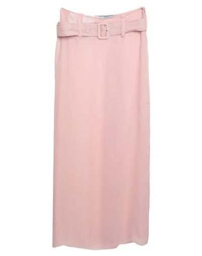 Shop Prada Woman Maxi Skirt Pink Size 6 Silk
