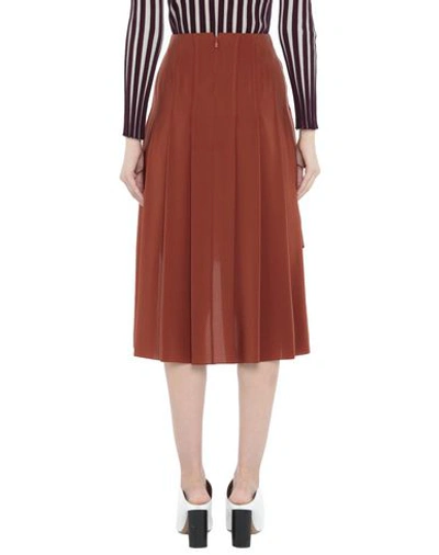 Shop Chloé Woman Midi Skirt Brown Size 6 Silk