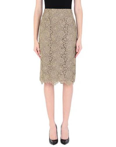 Valentino Midi Skirts In Gold