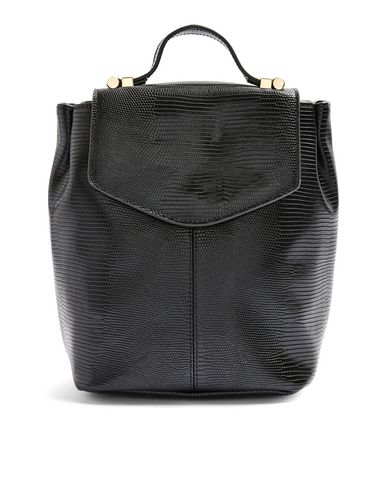 topshop black leather backpack