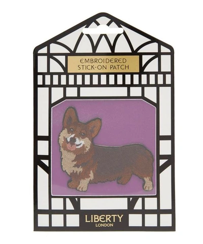 Shop Liberty London Embroidered Stick-on Corgi Dog Patch In Assorted