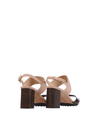 Shop Tod's Sandals In Dark Brown