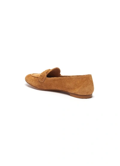 Shop Aquazzura 'infinite' Suede Mocsasin Loafers In Brown