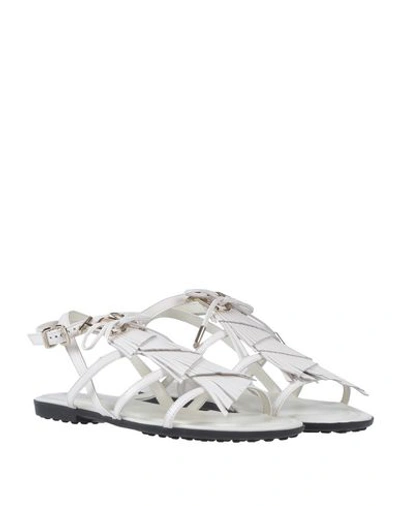 Shop Tod's Woman Sandals White Size 7.5 Soft Leather
