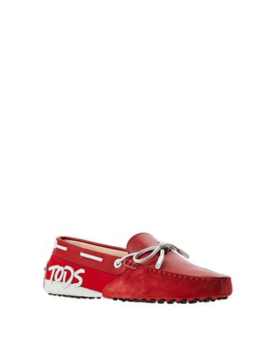 Shop Tod's Woman Loafers Red Size 8 Soft Leather