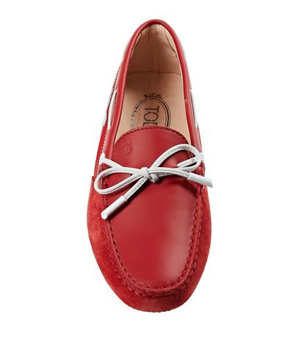 Shop Tod's Woman Loafers Red Size 8 Soft Leather