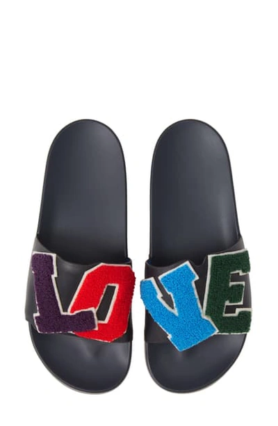 Shop Tory Sport Studded Love Slide Sandal In Tory Navy/ Wite/ Blue