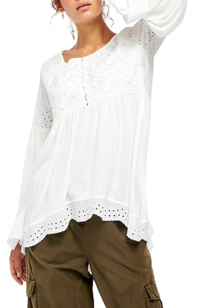 Shop Free People Sea Of Love Blouse In Ivory Dreams