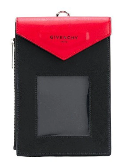 Shop Givenchy Red And Black Neck Window Pouch