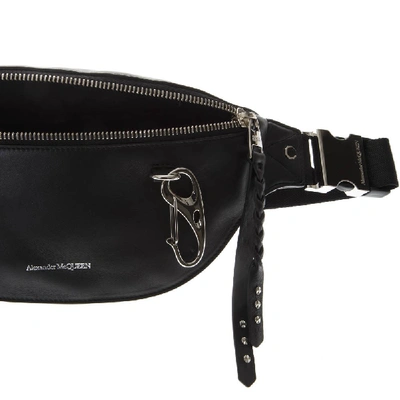 Shop Alexander Mcqueen Harness Black Leather Pouch