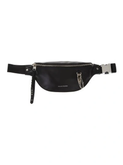 Shop Alexander Mcqueen Harness Black Leather Pouch