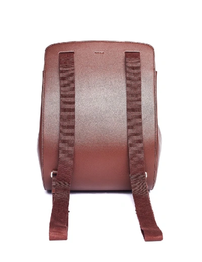 Shop The Row Dark Brown Leather Moulded Backpack In Pink