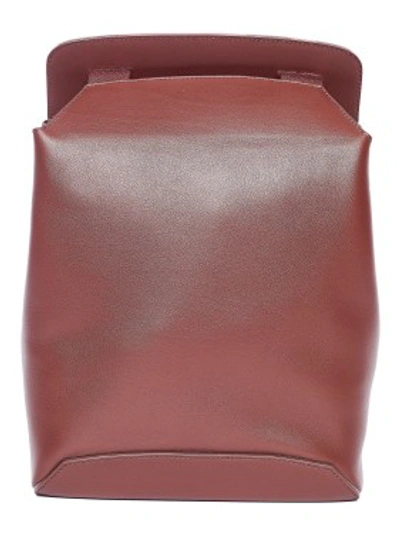 Shop The Row Dark Brown Leather Moulded Backpack In Pink