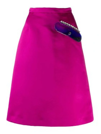 Shop Christopher Kane Pink Women's Crystal Gel Skirt