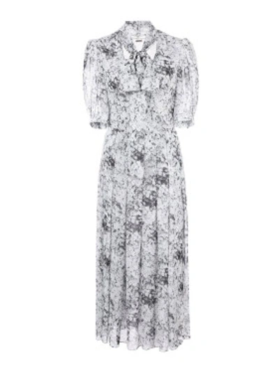 Shop Adam Lippes Black And White Floral Print Dress