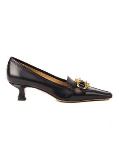 Shop Bottega Veneta Black Leather Madame Pumps