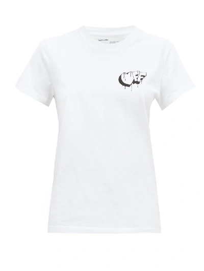 Shop Off-white Graffiti Logo-print Cotton T-shirt In White