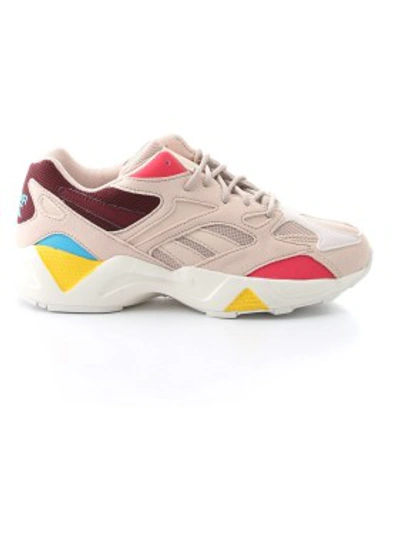 Shop Reebok Leather And Mesh Sneakers In Neutrals