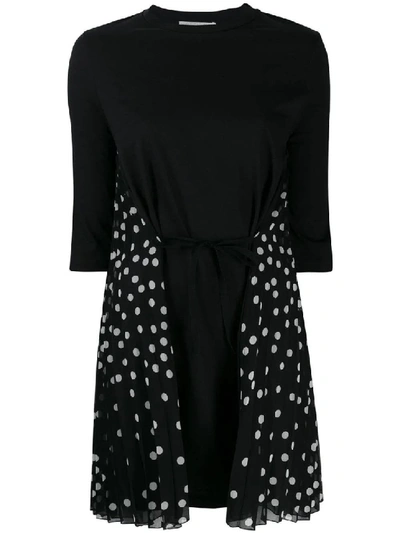 Shop Stella Mccartney Polka-dot Panel Dress In Black