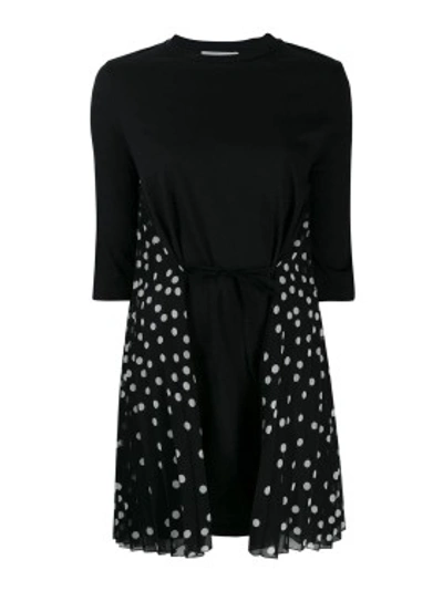 Shop Stella Mccartney Polka-dot Panel Dress In Black
