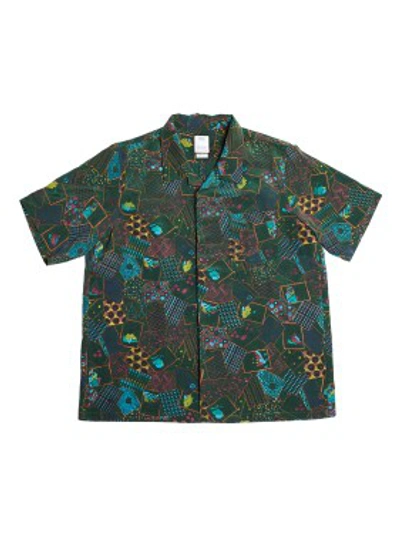 Shop Visvim Hand-printed Free Edge Hyakunin-isshu Shirt In Black