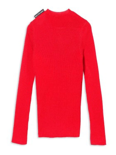 Shop Balenciaga Red Crewneck Sweater