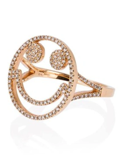 Shop Rosa De La Cruz Gold Women's Diamond Smiley Ring In Not Applicable