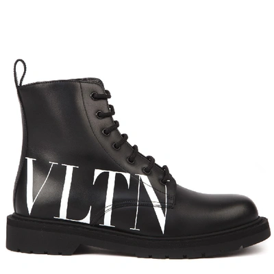 Shop Valentino Vltn Black Leather Boots