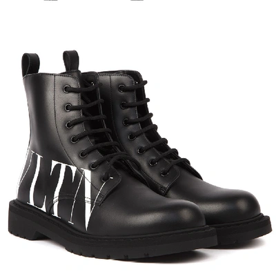 Shop Valentino Vltn Black Leather Boots