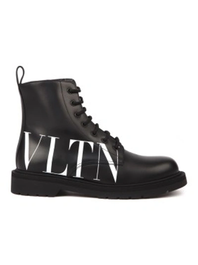 Shop Valentino Vltn Black Leather Boots