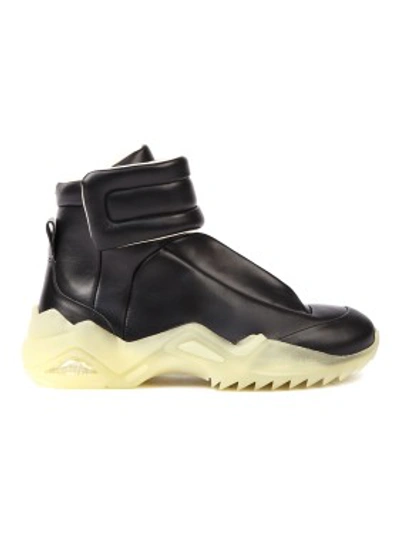 Shop Maison Margiela Future Black Leather High-top Sneakers