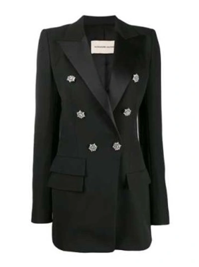 Shop Alexandre Vauthier Crystal Button Double-breasted Blazer In Black