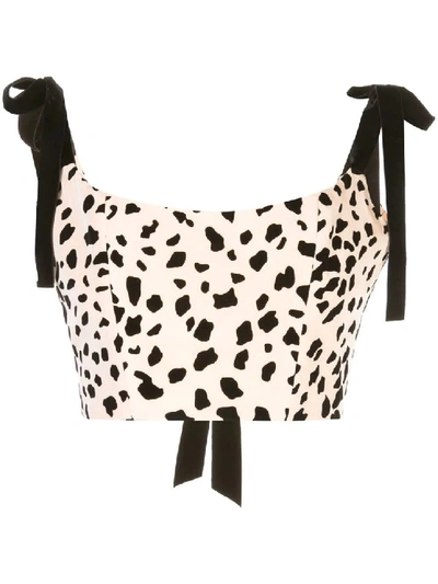 Shop Markarian Dalmation Print Cropped Top In Black