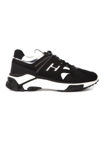 Shop Hogan Black Leather & Scuba Urban Trek Sneaker