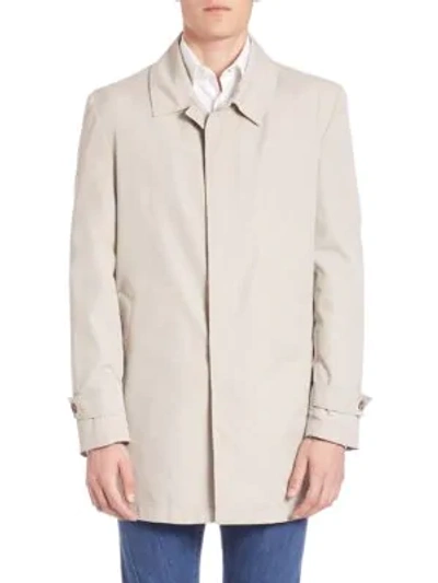 Shop Isaia Double-face Trench Coat In Beige