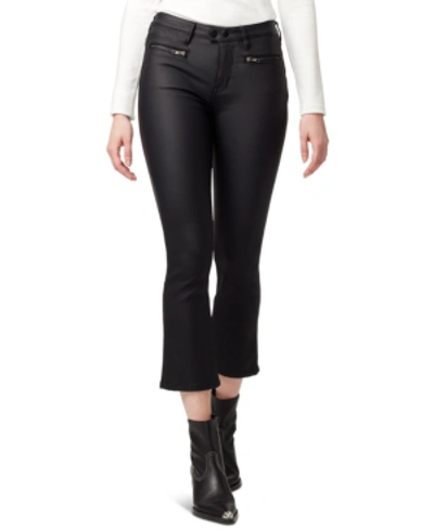 Shop Sanctuary Connector Coated Kick-crop Jeans In Coated Black