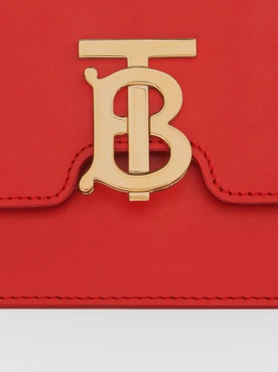 Shop Burberry Small Leather Tb Bag In Bright Red