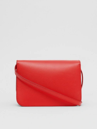Shop Burberry Small Leather Tb Bag In Bright Red