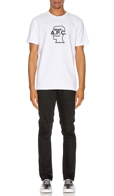 Shop Apc X Brain Dead Spooky T-shirt In Blanc