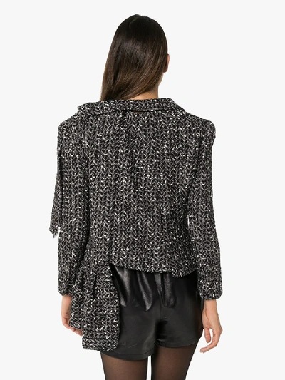Shop Tiger In The Rain Reworked Vintage Chanel Asymmetric Tweed Jacket In Black