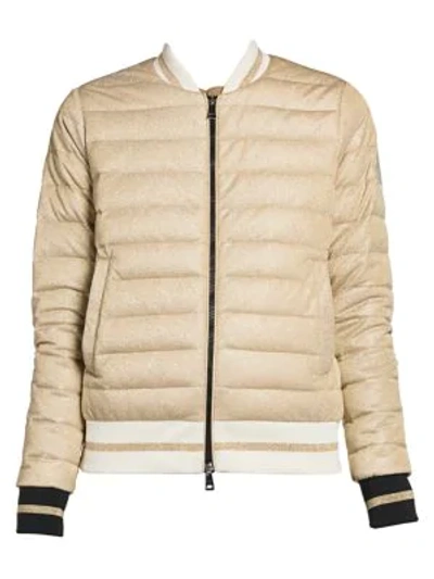 Shop Moncler Or Giubbotto Bomber Jacket In Gold
