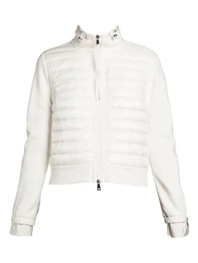 Shop Moncler Combo Knit & Down Puffer Jacket In White