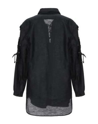 Shop Saint Laurent Woman Shirt Black Size 6 Flax, Cotton