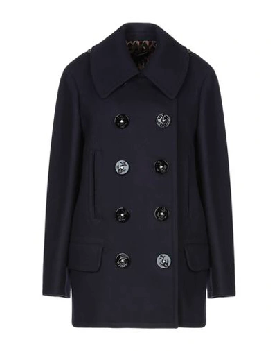 Shop Dolce & Gabbana Coats In Dark Blue