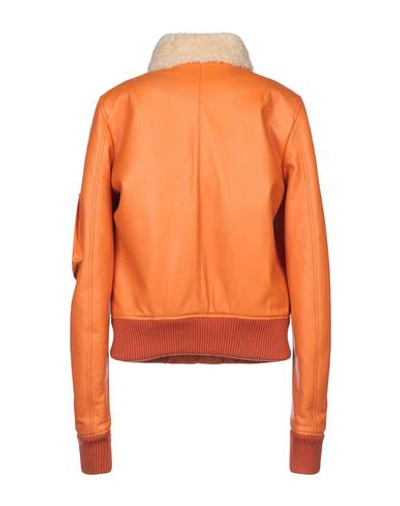 Shop Jw Anderson Leather Jacket In Orange