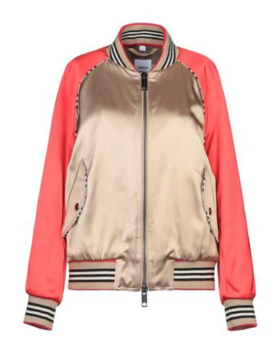 Shop Burberry Jackets In Khaki