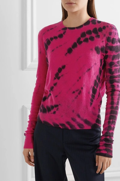 Shop The Elder Statesman Tie-dyed Cashmere Sweater In Fuchsia